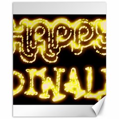 Happy Diwali Yellow Black Typography Canvas 11  X 14  