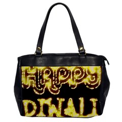 Happy Diwali Yellow Black Typography Office Handbags