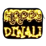 Happy Diwali Yellow Black Typography Apple iPad 2/3/4 Zipper Cases Front