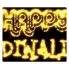 Happy Diwali Yellow Black Typography Double Sided Flano Blanket (small)  by yoursparklingshop