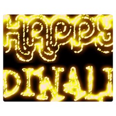 Happy Diwali Yellow Black Typography Double Sided Flano Blanket (medium) 