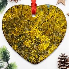 Nature, Yellow Orange Tree Photography Ornament (heart) 