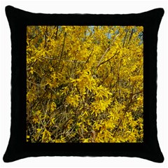 Nature, Yellow Orange Tree Photography Throw Pillow Case (black) by yoursparklingshop