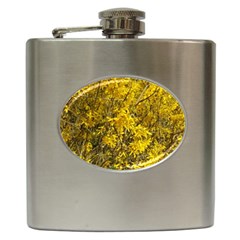 Nature, Yellow Orange Tree Photography Hip Flask (6 Oz) by yoursparklingshop