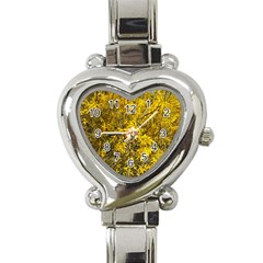 Nature, Yellow Orange Tree Photography Heart Italian Charm Watch