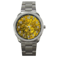 Nature, Yellow Orange Tree Photography Sport Metal Watch by yoursparklingshop