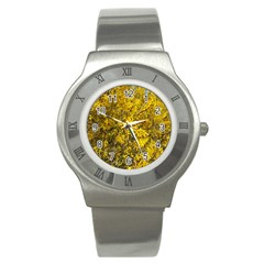 Nature, Yellow Orange Tree Photography Stainless Steel Watch