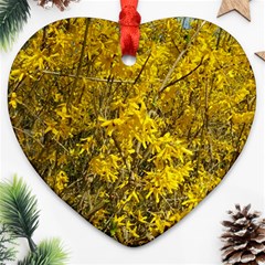 Nature, Yellow Orange Tree Photography Heart Ornament (2 Sides)