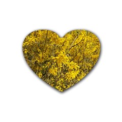 Nature, Yellow Orange Tree Photography Rubber Coaster (heart)  by yoursparklingshop