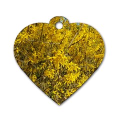 Nature, Yellow Orange Tree Photography Dog Tag Heart (two Sides) by yoursparklingshop