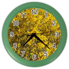 Nature, Yellow Orange Tree Photography Color Wall Clocks