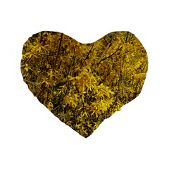 Nature, Yellow Orange Tree Photography Standard 16  Premium Flano Heart Shape Cushions