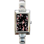 Pink and gray abstraction Rectangle Italian Charm Watch Front