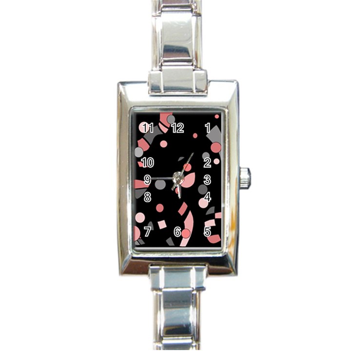 Pink and gray abstraction Rectangle Italian Charm Watch