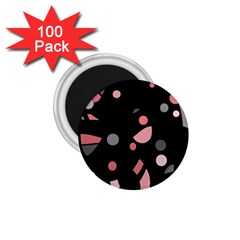 Pink And Gray Abstraction 1 75  Magnets (100 Pack) 