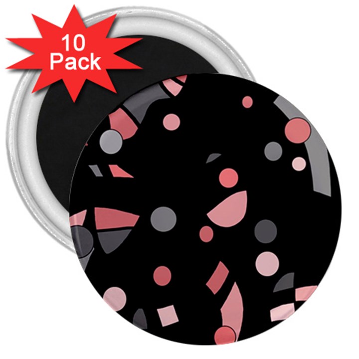 Pink and gray abstraction 3  Magnets (10 pack) 