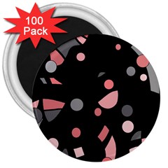 Pink And Gray Abstraction 3  Magnets (100 Pack) by Valentinaart