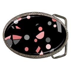 Pink And Gray Abstraction Belt Buckles