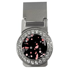 Pink And Gray Abstraction Money Clips (cz)  by Valentinaart