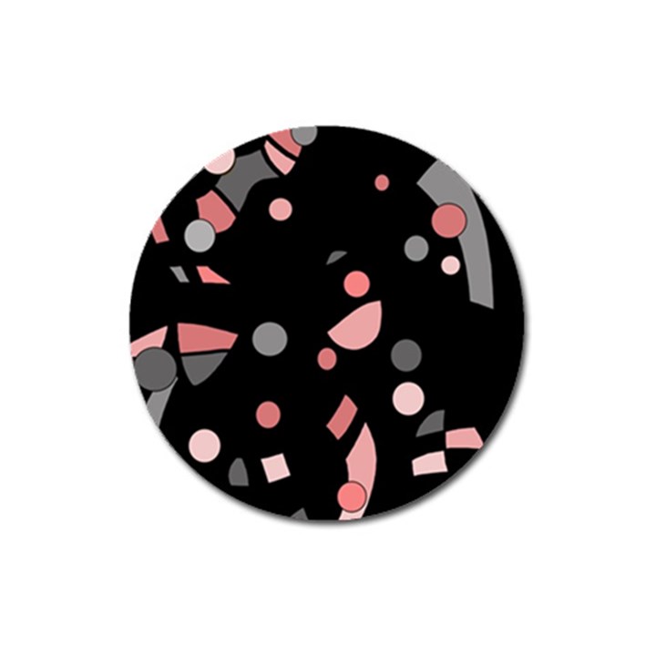 Pink and gray abstraction Magnet 3  (Round)