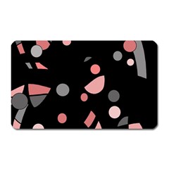 Pink And Gray Abstraction Magnet (rectangular) by Valentinaart