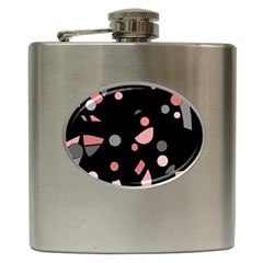 Pink And Gray Abstraction Hip Flask (6 Oz)