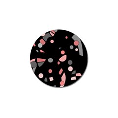 Pink And Gray Abstraction Golf Ball Marker