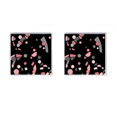 Pink And Gray Abstraction Cufflinks (square)