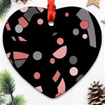 Pink and gray abstraction Heart Ornament (2 Sides) Front