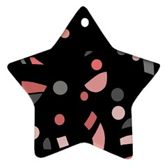 Pink And Gray Abstraction Star Ornament (two Sides)  by Valentinaart