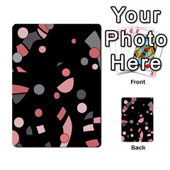 Pink And Gray Abstraction Multi-purpose Cards (rectangle) 