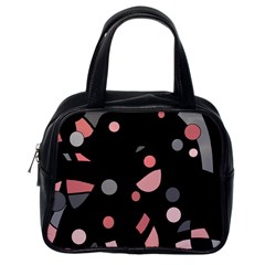 Pink And Gray Abstraction Classic Handbags (one Side) by Valentinaart