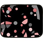 Pink and gray abstraction Double Sided Fleece Blanket (Mini)  35 x27  Blanket Front