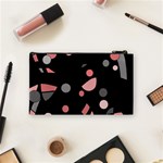 Pink and gray abstraction Cosmetic Bag (Small)  Back