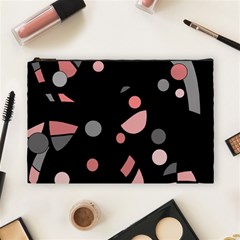 Pink And Gray Abstraction Cosmetic Bag (large)  by Valentinaart