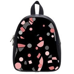 Pink And Gray Abstraction School Bags (small)  by Valentinaart