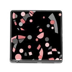 Pink And Gray Abstraction Memory Card Reader (square)