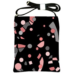 Pink And Gray Abstraction Shoulder Sling Bags