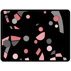 Pink And Gray Abstraction Fleece Blanket (large)  by Valentinaart