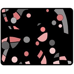 Pink And Gray Abstraction Fleece Blanket (medium)  by Valentinaart