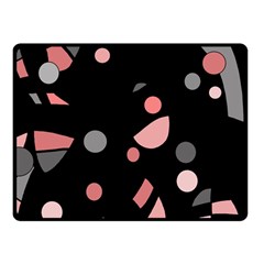 Pink And Gray Abstraction Fleece Blanket (small) by Valentinaart