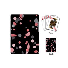 Pink And Gray Abstraction Playing Cards (mini)  by Valentinaart