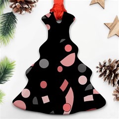 Pink And Gray Abstraction Ornament (christmas Tree)