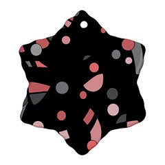 Pink And Gray Abstraction Snowflake Ornament (2-side)