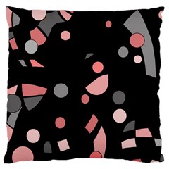 Pink And Gray Abstraction Large Cushion Case (two Sides)