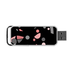 Pink And Gray Abstraction Portable Usb Flash (one Side) by Valentinaart