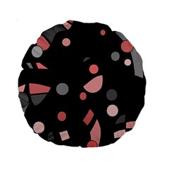 Pink And Gray Abstraction Standard 15  Premium Round Cushions