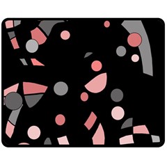 Pink And Gray Abstraction Double Sided Fleece Blanket (medium)  by Valentinaart