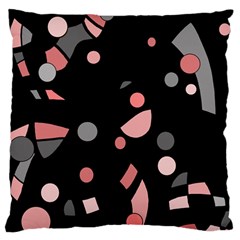 Pink And Gray Abstraction Large Flano Cushion Case (two Sides)