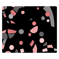 Pink And Gray Abstraction Double Sided Flano Blanket (small)  by Valentinaart